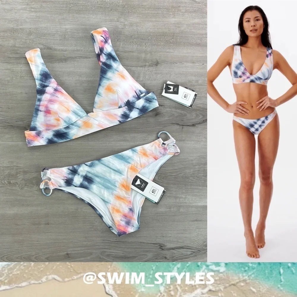 ☀️RIP CURL☀️ SURF TRIP V NECK BRALETTE SURF TRIP CHEEKY HIPSTER BIKINI SET